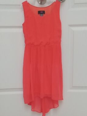 Iz Byer Neon Coral Sleeveless Top